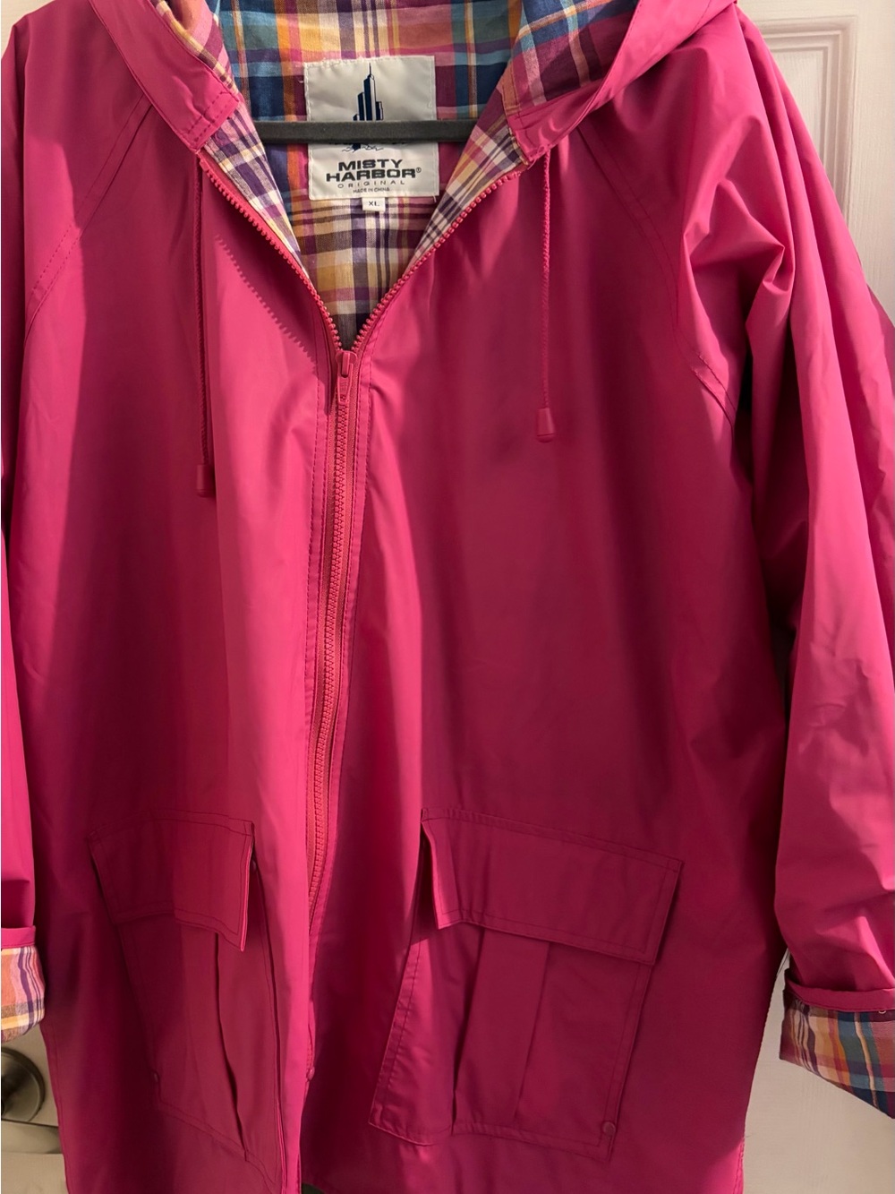 Women's Fuchsia Hooded Trench Coat